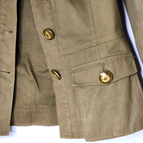Designer denim jacket size 8/10 camel colour military jacket Morgan De Toi - Picture 3 of 12